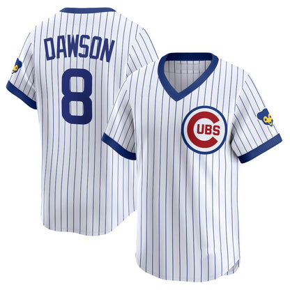 Chicago Cubs #8 Andre Dawson White RONA Throwback Cooperstown Collection Limited Jersey