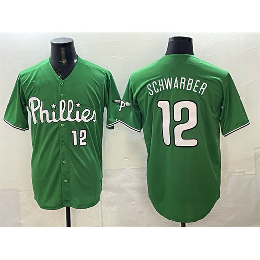 Philadelphia Phillies #12 Kyle Schwarber Green RONA Limited Stitched Jersey
