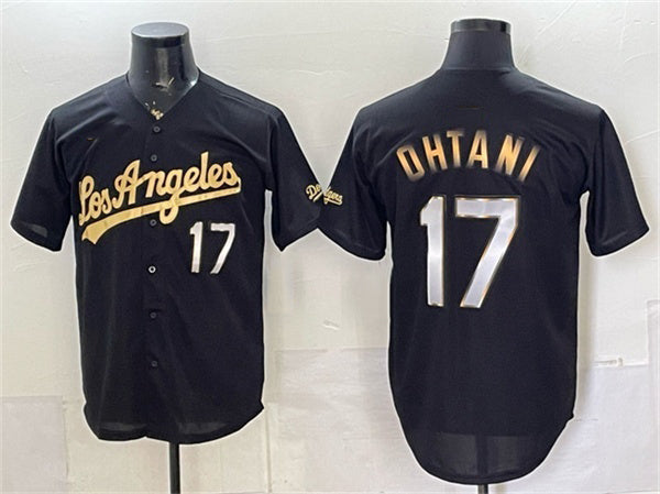 Los Angeles Dodgers #17 Shohei Ohtani Black Gold RONA Limited Stitched Jersey 2