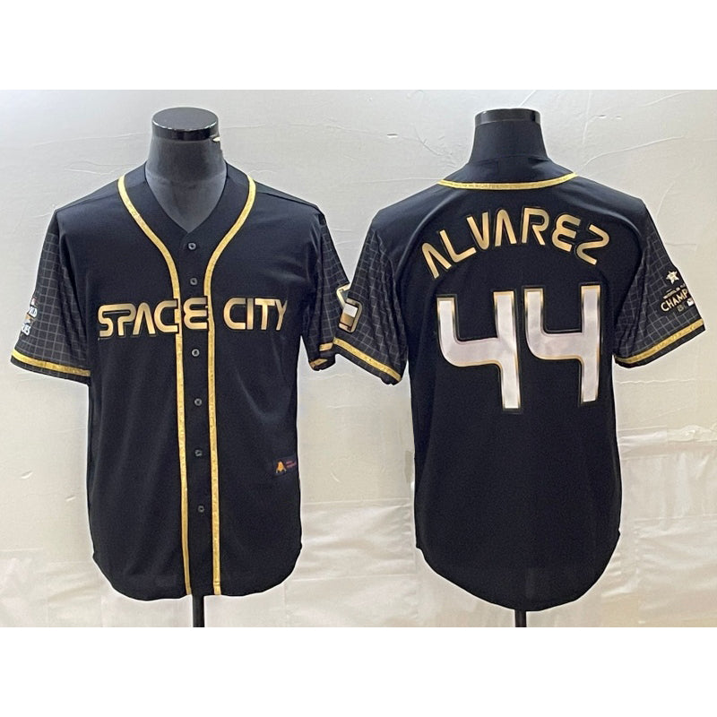 Houston Astros #44 Yordan Alvarez Black RONA City Connect Cool Base Stitched Jersey