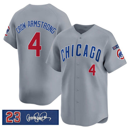 Chicago Cubs #4 Pete Crow-Armstrong Gray RONA 'Ryne Sandberg Tribute' Vapor Limited V3 Stitched Jersey