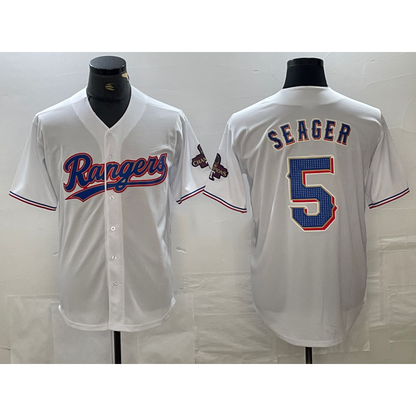 Texas Rangers #5 Corey Seager White RONA 2023 World Series Champions Cool Base Jersey