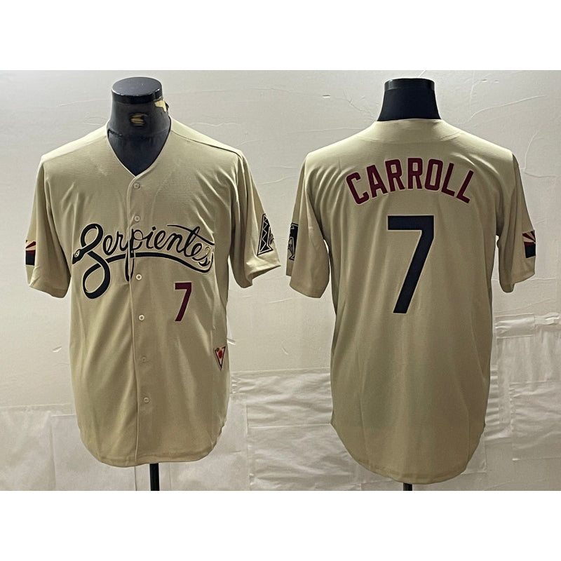 Arizona Diamondbacks #7 Corbin Carroll Number 2021 Gold RONA City Connect Cool Base Stitched Jerseys