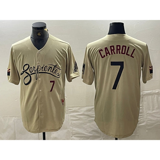Arizona Diamondbacks #7 Corbin Carroll Number 2021 Gold RONA City Connect Cool Base Stitched Jerseys