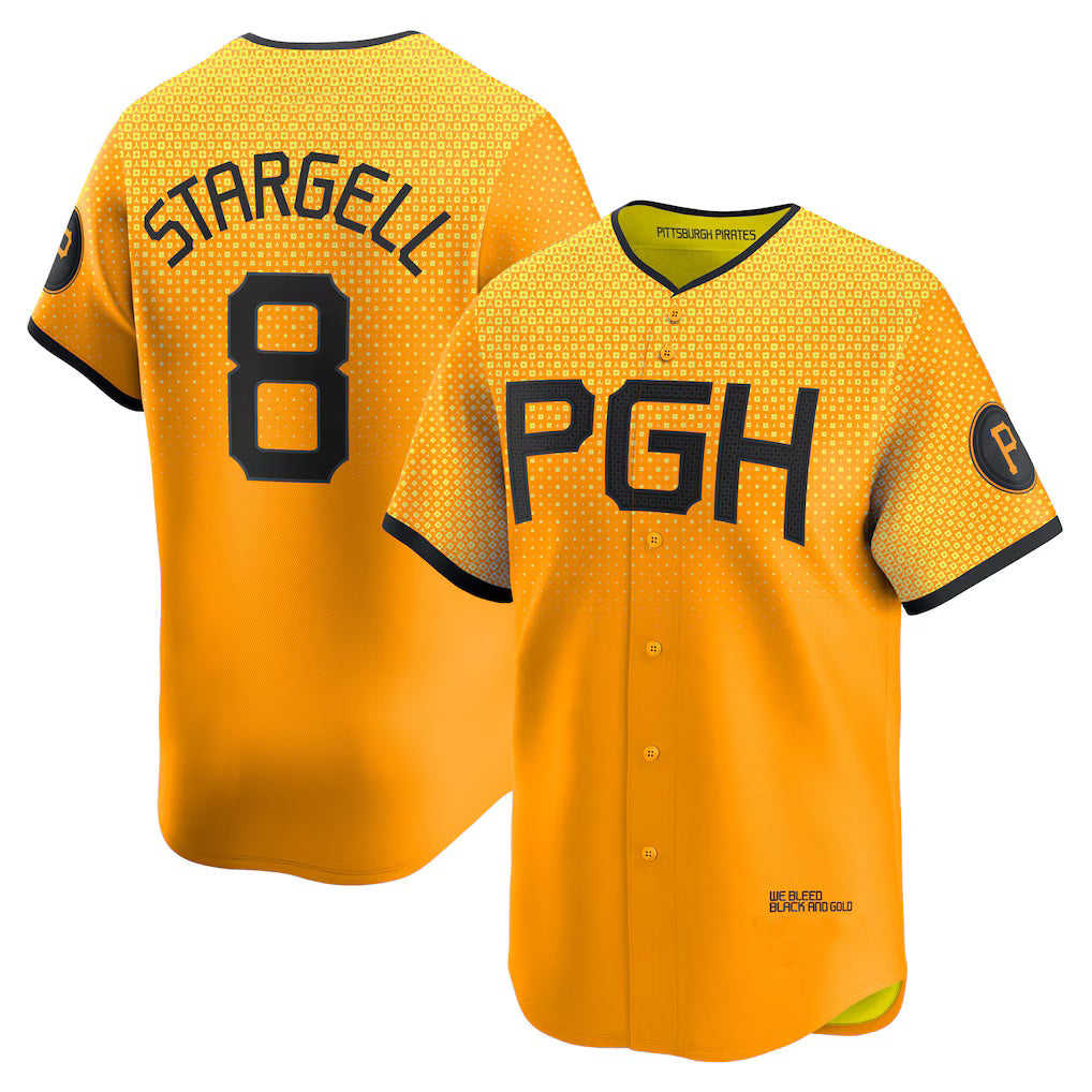 Pittsburgh Pirates #8 Willie Stargell Gold RONA City Connect Limited Player Jersey