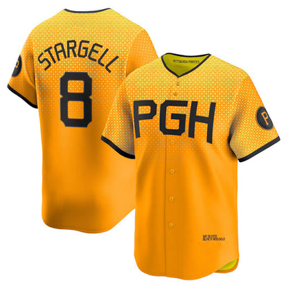 Pittsburgh Pirates #8 Willie Stargell Gold RONA City Connect Limited Player Jersey