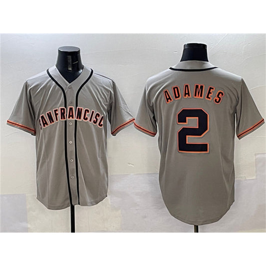 San Francisco Giants #2 Willy Adames Gray RONA Cool Base Stitched Jersey 2