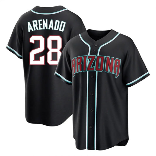 Arizona Diamondbacks #28 Nolan Arenado Player Black RONA Home Game Stitched Jerseys