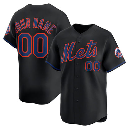Custom New York Mets Black RONA Alternate Limited Jersey