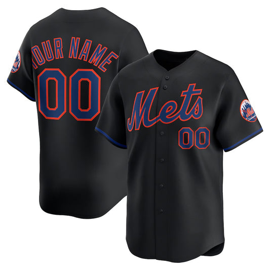 Custom New York Mets Black RONA Alternate Limited Jersey