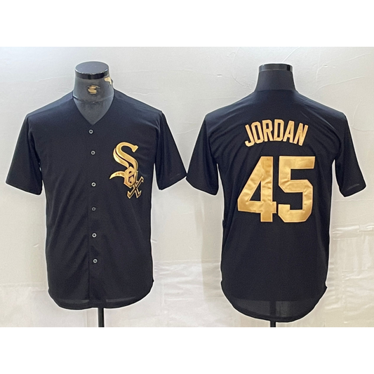 Chicago White Sox #45 Michael Jordan Black Gold RONA Cool Base Stitched Jersey