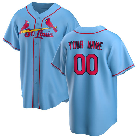 Custom St. Louis Cardinals Light Blue RONA Alternate Replica Jersey