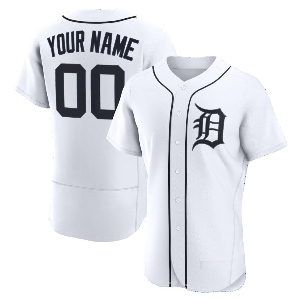 Custom Detroit Tigers White RONA Home Authentic Jersey