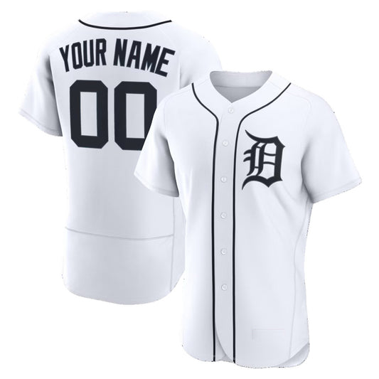 Custom Detroit Tigers White RONA Home Authentic Jersey