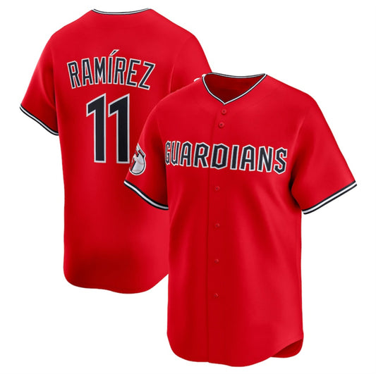 Cleveland Guardians #11 Jose Ramirez Red RONA Alternate Limited Stitched Jersey