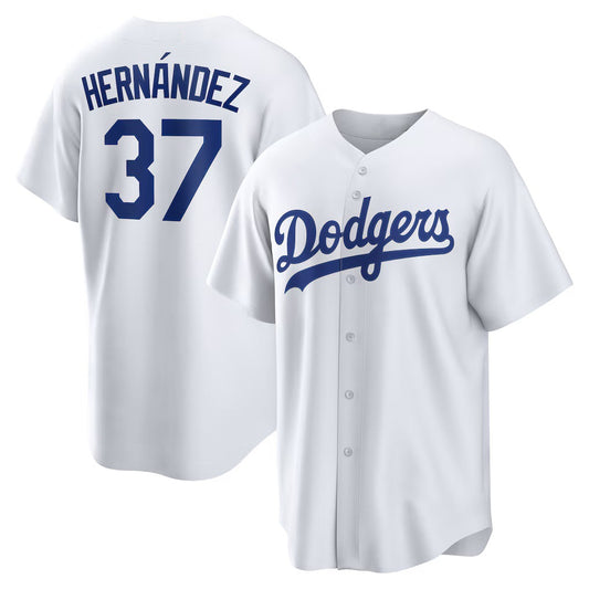 Los Angeles Dodgers #37 Teoscar Hernandez White RONA Home Replica Jersey