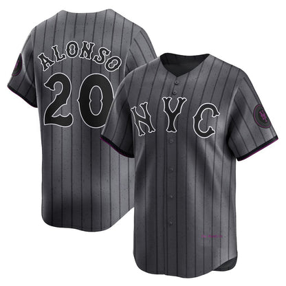 New York Mets #20 Pete Alonso Graphite RONA 2024 City Connect Limited Player Jersey