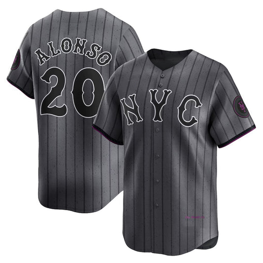 New York Mets #20 Pete Alonso Graphite RONA 2024 City Connect Limited Player Jersey