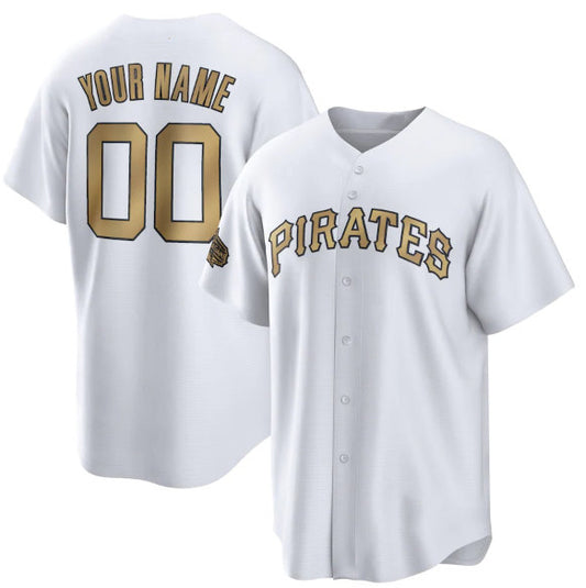 Custom Pittsburgh Pirates Active Player White RONA 2022 All-Star Cool Base Stitched Jersey
