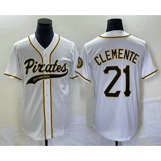 Pittsburgh Pirates #21 Roberto Clemente White RONA Cool Base Stitched Jersey