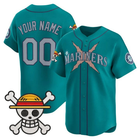 Custom Seattle Mariners x One Piece Teal RONA Vapor Premier Limited Jersey - Stitched