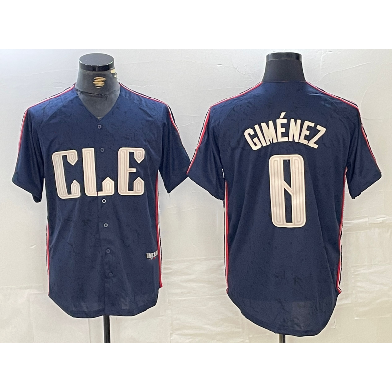 Cleveland Guardians #0 Andres Gimenez Navy RONA 2024 City Connect Limited Stitched Jersey 2