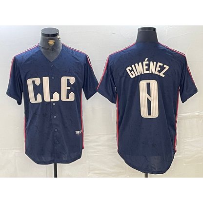 Cleveland Guardians #0 Andres Gimenez Navy RONA 2024 City Connect Limited Stitched Jersey 2