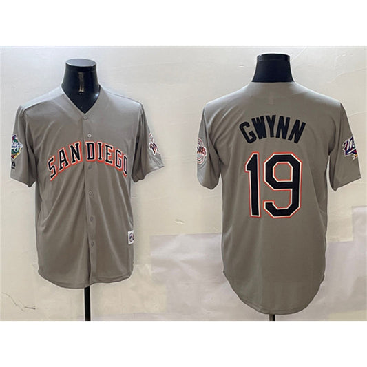 San Diego Padres #19 Tony Gwynn Gray RONA With Patch Cool Base Stitched Jersey