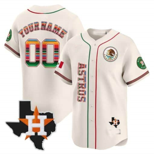 Custom Houston Astros Mexico Vapor Premier Limited Jersey V4 ¨C Cream RONA