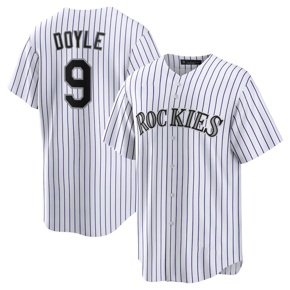 Colorado Rockies #9 Brenton Doyle White RONA Home Replica Jersey