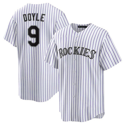 Colorado Rockies #9 Brenton Doyle White RONA Home Replica Jersey