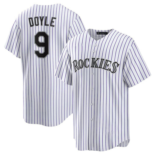 Colorado Rockies #9 Brenton Doyle White RONA Home Replica Jersey