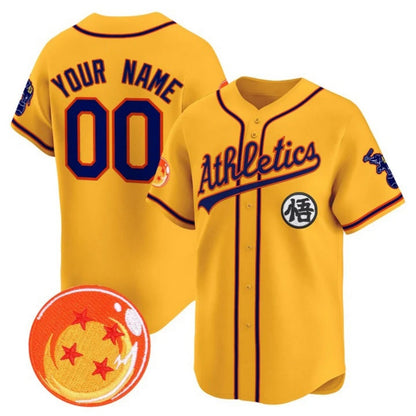 Custom Oakland Athletics x Dragon Ball Gold RONA Vapor Premier Limited Jersey - All Stitched