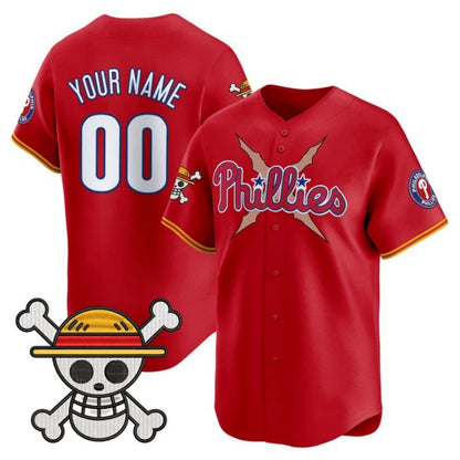 Custom Philadelphia Phillies x One Piece Red RONA Vapor Premier Limited Jersey - Stitched