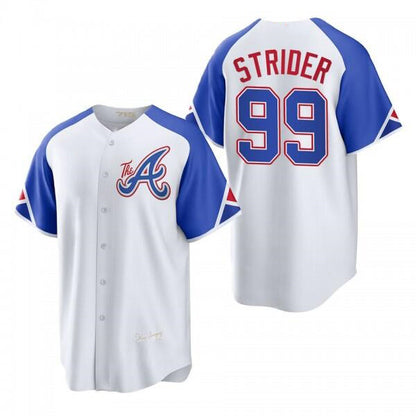 Atlanta Braves #99 Spencer Strider White RONA 2023 City Connect Cool Base Stitched Jersey