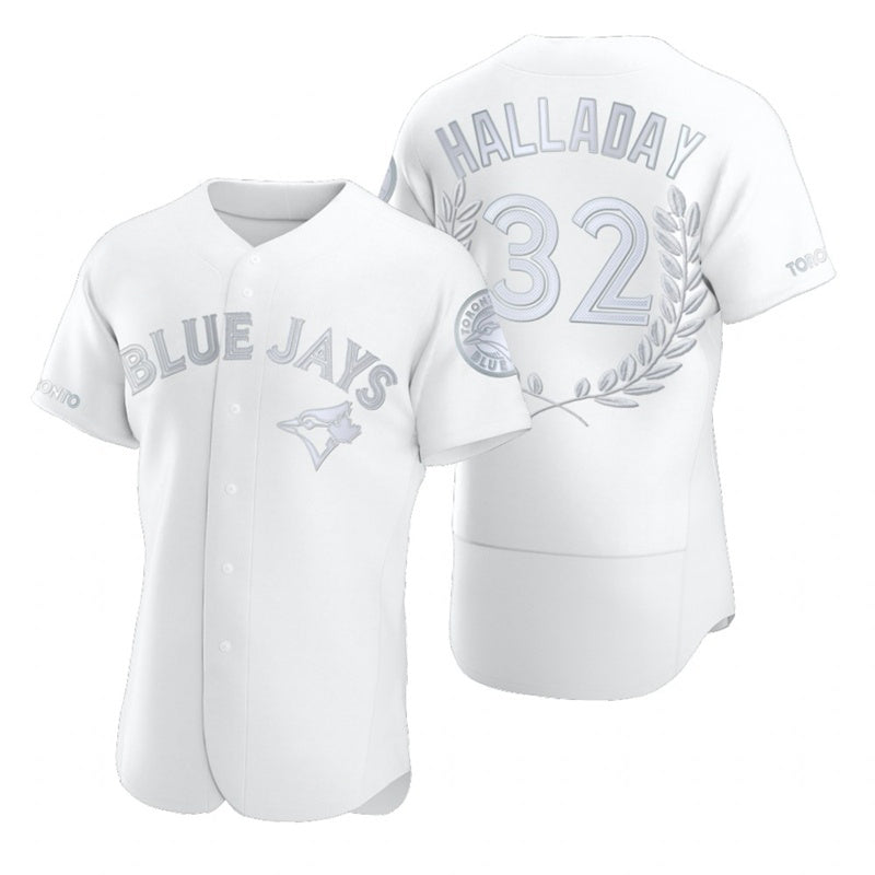 Toronto Blue Jays #32 Roy Halladay White RONA Flexbase Fashion Jersey