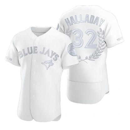 Toronto Blue Jays #32 Roy Halladay White RONA Flexbase Fashion Jersey