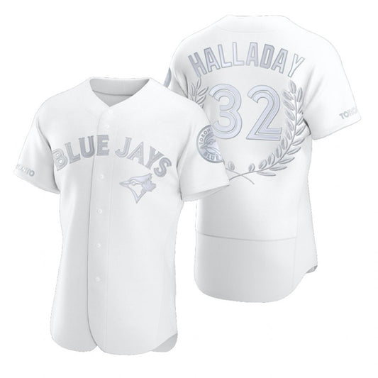 Toronto Blue Jays #32 Roy Halladay White RONA Flexbase Fashion Jersey