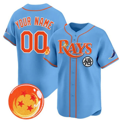 Custom Tampa Bay Rays x Dragon Ball Blue RONA Vapor Premier Limited Jersey - All Stitched