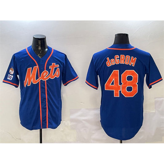 New York Mets #48 Jacob DeGrom Royal RONA 2025 Spring Training Cool Base Stitched Jersey