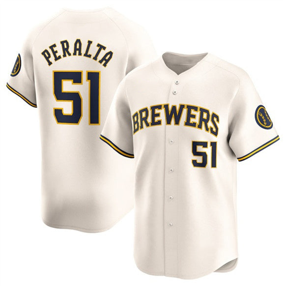 Milwaukee Brewers #51 Freddy Peralta Cream RONA Limited Stitched Jersey