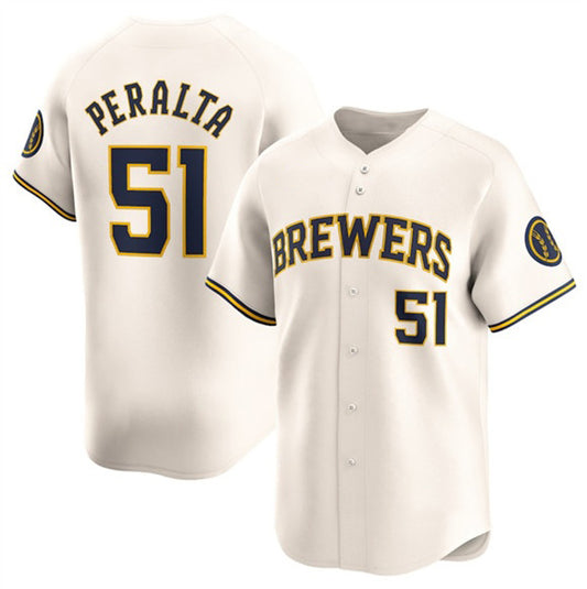 Milwaukee Brewers #51 Freddy Peralta Cream RONA Limited Stitched Jersey