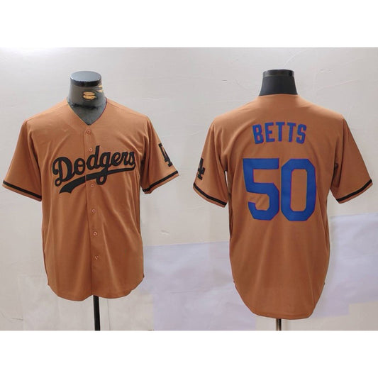 Los Angeles Dodgers #50 Mookie Betts Olive RONA Cool Base Limited Stitched Jersey