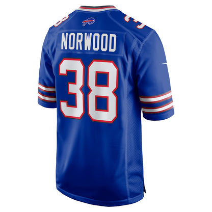 B.Bills #38 Tre Norwood Royal RONA Team Game Jersey