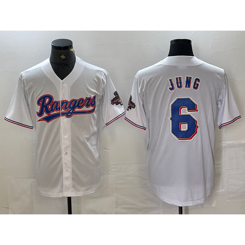 Texas Rangers #6 Josh Jung White RONA 2023 World Series Champions Cool Base Jersey