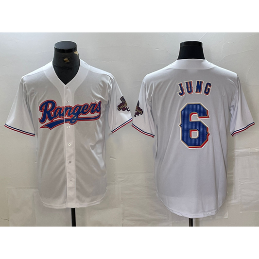 Texas Rangers #6 Josh Jung White RONA 2023 World Series Champions Cool Base Jersey