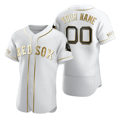 Custom Boston Red Sox White RONA Stitched Flex Base Edition Jersey