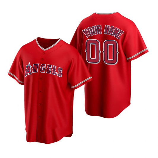 Custom Los Angeles Angels Red RONA Stitched Cool Base Jersey