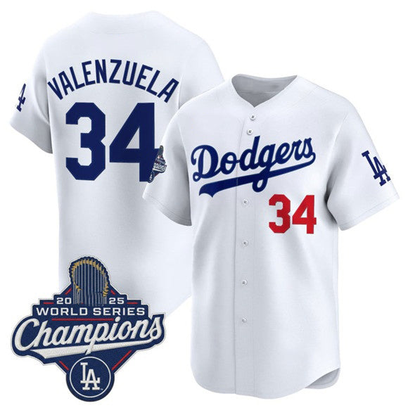Los Angeles Dodgers #34 Fernando Valenzuela White RONA 2025 Champions Stitched Jersey