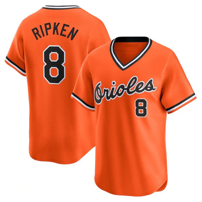Baltimore Orioles #8 Cal Ripken Jr. Orange RONA Throwback Cooperstown Limited Jersey